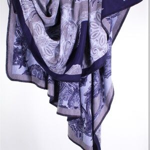 Chelsey by Joseph Elegant Navy Blue and Grey Throw